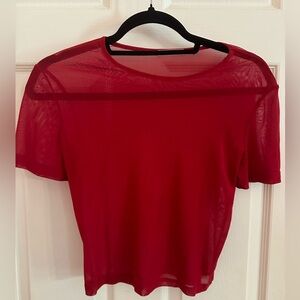 Red sheer shirt